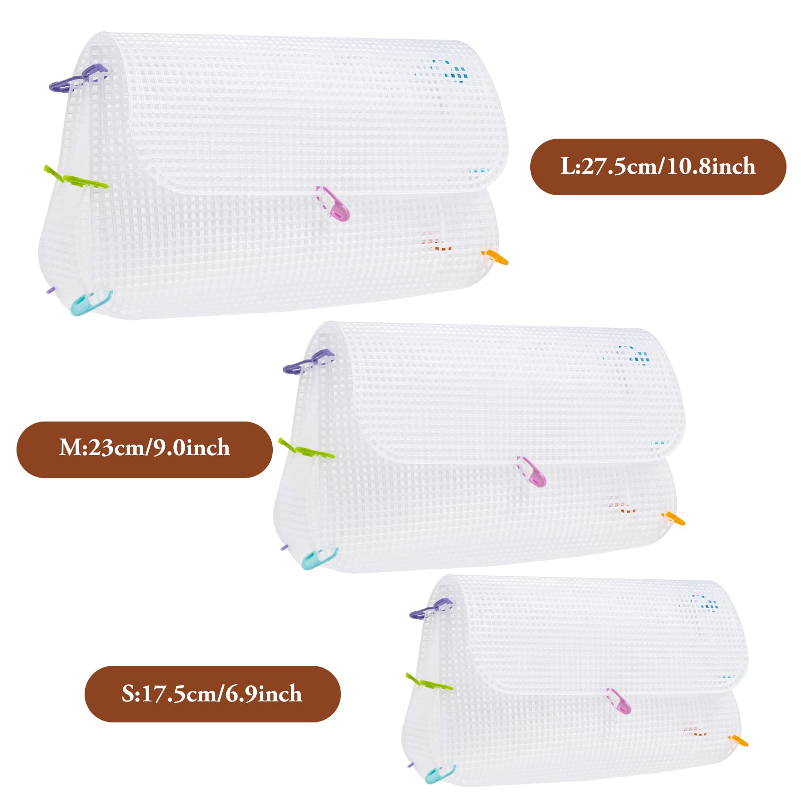 MAYCREATE 3Pcs Mesh Clear Plastic Canvas Sheets with 100 Clips Crossbody DIY Sewing Bag Form Cross Stitch Plastic Plate for DIY Crafts, Acrylic Yarn Crafting Knit Crochet Projects MAYCREATE 3Pcs Mesh Clear Plastic Canvas Sheets with 100 Clips Crossbody DIY Sewing Bag Form Cross Stitch Plastic Plate for DIY Crafts, Acrylic Yarn Crafting Knit Crochet Projects